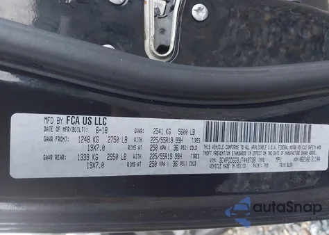 2018 Dodge Journey Crossroad Awd z USA, uszkodzony, nr VIN 3C4PDDGG9JT449730